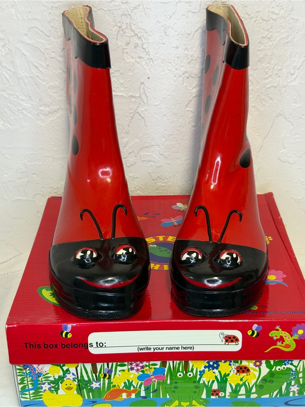 Western Chief Red and Black Ladybug Kids Rain Boots
